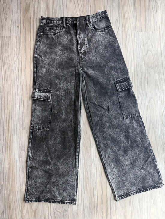 MNML Other - MNML Black Acid-Wash Relaxed Cargo Jeans